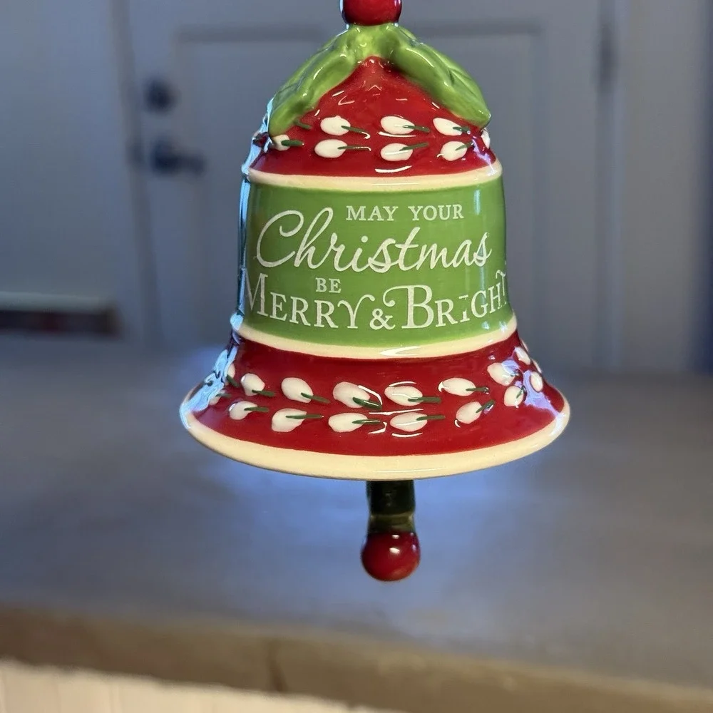 SnoCountry Christmas Bell Ornaments Lot of‎ 2 Ceramic With Tags
